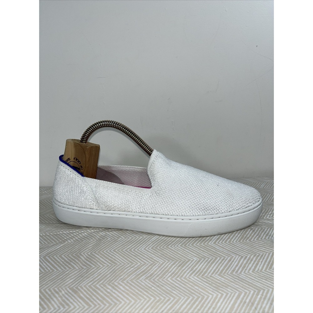 Rothy's Womens Terry Athletic Sz 9 White/Pink Mesh Slip On Sneaker Shoes Comfort